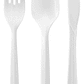 Pack De Servicio Blanco Tenedor + Cuchillo + Cuchara X 100un - Miniatura 1
