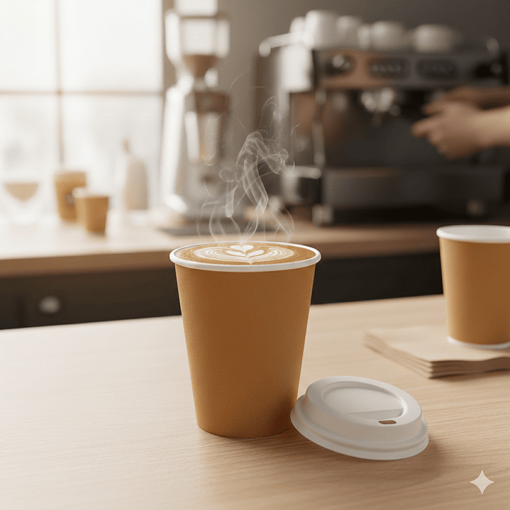 5000 vasos 8 oz polipapel color café desechables sin tapa  2