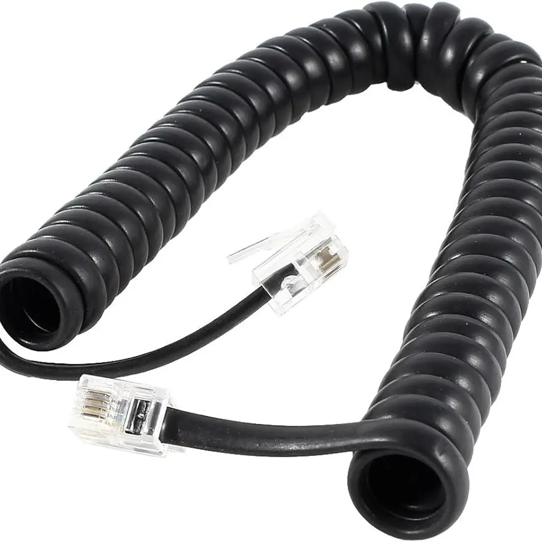 Cable Espiral De Teléfono 3 Mts Negro Katapaq 1