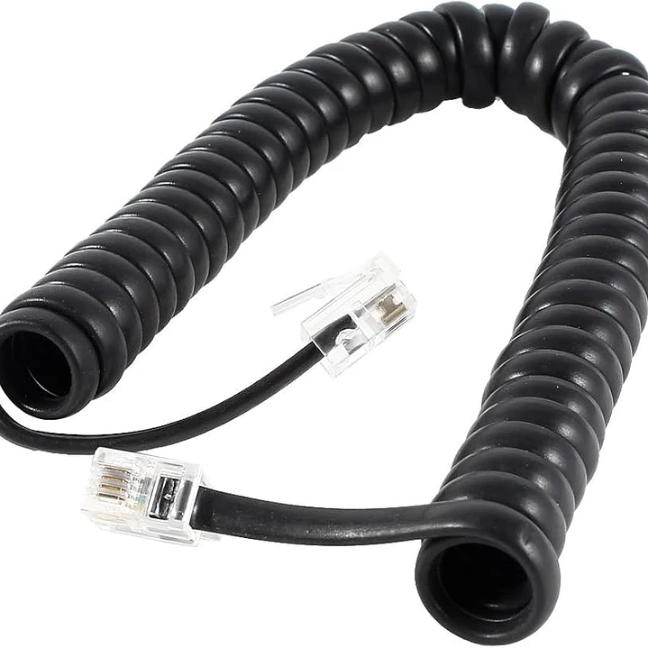 Cable Espiral De Teléfono 3 Mts Negro Katapaq 1