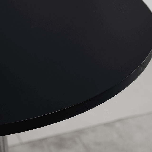 Mesa de bar ajustável em altura com base redonda e antideslizante para cozinha sala de jantar ø60×69-93 cm preto