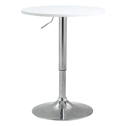Mesa de bar ajustável em altura com base redonda e antideslizante para cozinha sala de jantar ø60×69-93 cm branco