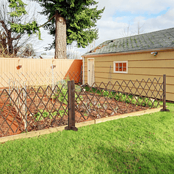 Cerca de madeira extensível barreira de segurança para cães retrátil multiuso para decoração de jardim pátio 225x30x106cm marrom