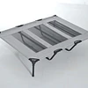 Cama elevada para animais de estimação Portátil com tecido respirável de toldo removível para interior e exterior 122x92x108 cm cinza
