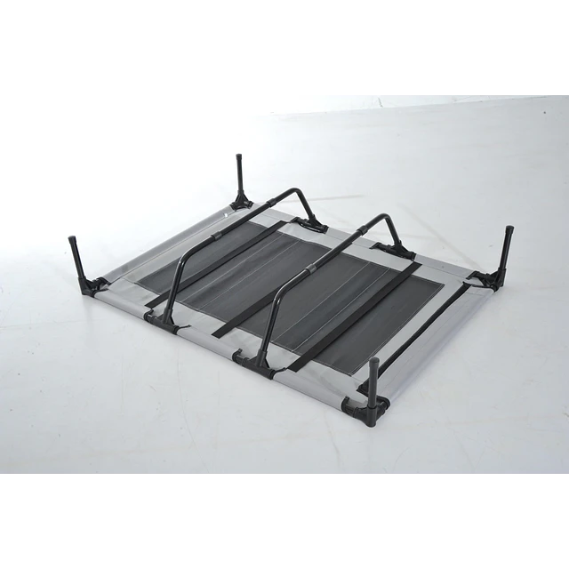Cama elevada para animais de estimação Portátil com tecido respirável de toldo removível para interior e exterior 122x92x108 cm cinza