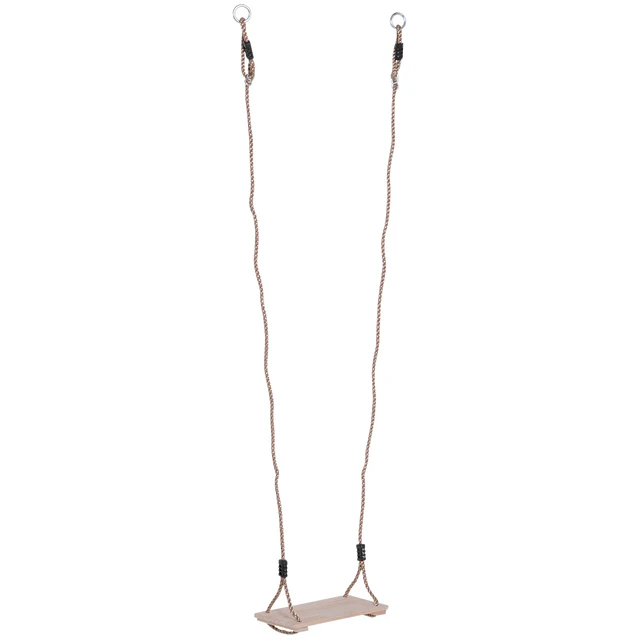 Baloiço infantil de madeira com assento de corda 40x16cm para adultos e crianças