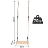 Baloiço infantil de madeira com assento de corda 40x16cm para adultos e crianças