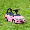 Carro andador para crianças de 18-36 meses com faróis música buzina volante compartimento de armazenamento e alça para empurrar 63,5x28x36 rosa