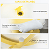 Banheira para bebé recém nascido até 3 anos dobrável 30 litros com tampa termossensível e almofada confortável almofadas antiderrapantes 81,5×50,5×23,5cm amarelo e branco