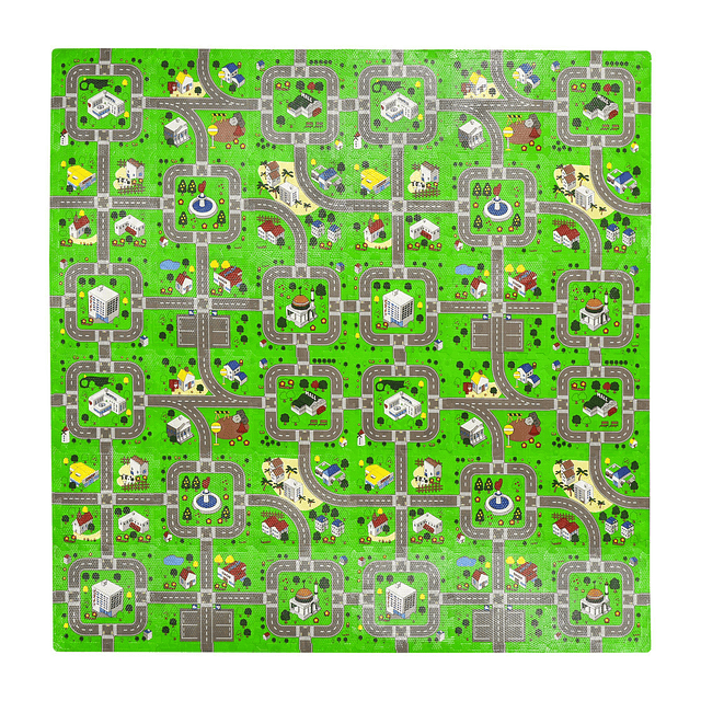 Tapete puzzle infantil com 36 peças 31,5×31,5cm quebra cabeç