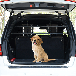 Grade de segurança de carro para cães ajustável em largura e altura 85-140x30x50cm grade separadora para porta malas de carro universal metal negro