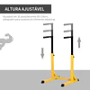 Estação dip de musculação barras com altura ajustável suporte para treinar abdominais costas carga máx. 100kg 66x75x83-119cm amarelo