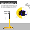 Estação dip de musculação barras com altura ajustável suporte para treinar abdominais costas carga máx. 100kg 66x75x83-119cm amarelo