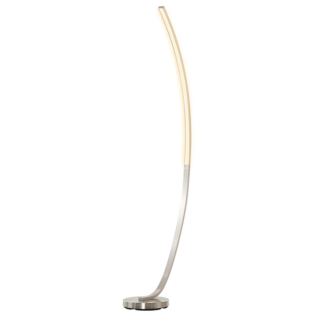 Luminária de piso com luz LED amarela Base de metal Pedal interruptor Design elegante Potência máx. 18 W 50x23x149cm Prata