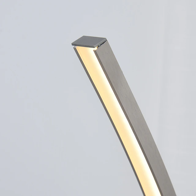Luminária de piso com luz LED amarela Base de metal Pedal interruptor Design elegante Potência máx. 18 W 50x23x149cm Prata