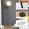 Candeeiro de pé led 18w/1800 lm com 3 brilhos ajustáveis ecrã giratório e base de metal candeeiro de leitura moderno para sala de estar dormitório ø28×171,5cm preto