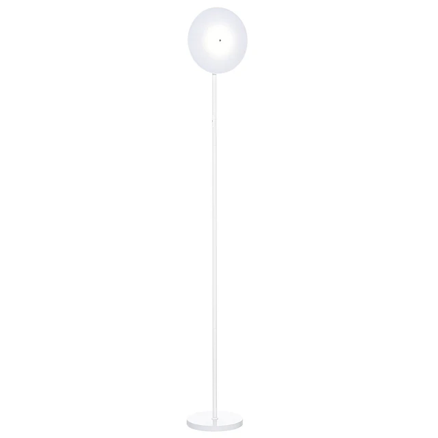 Candeeiro de pé led 18w/1800 lm com 3 brilhos ajustáveis ecrã giratório e base de metal candeeiro de leitura moderno para sala de estar dormitório ø28×171,5cm branco