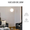 Candeeiro de pé led 18w/1800 lm com 3 brilhos ajustáveis ecrã giratório e base de metal candeeiro de leitura moderno para sala de estar dormitório ø28×171,5cm branco