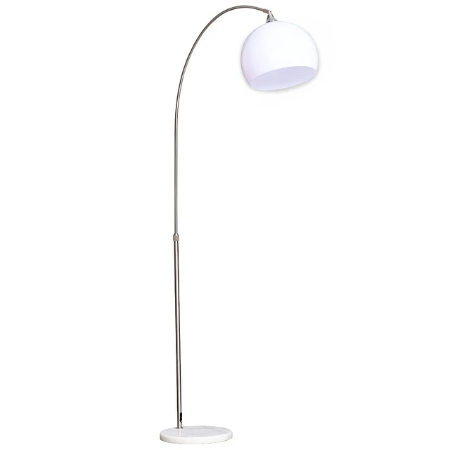 Lâmpada de pé ajustável em altura 130-180cm interruptor de pé Bulbo E27 máx. 40 W tela giratória 360° 94x30x130-180 cm branco