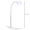 Lâmpada de pé ajustável em altura 130-180cm interruptor de pé Bulbo E27 máx. 40 W tela giratória 360° 94x30x130-180 cm branco