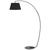 Candeeiro de pé em forma de arco moderno com ecrã suspenso de tecido suporte para lâmpada e27 máx.40w para sala de estar dormitórios estúdio 100x43x177cm preto