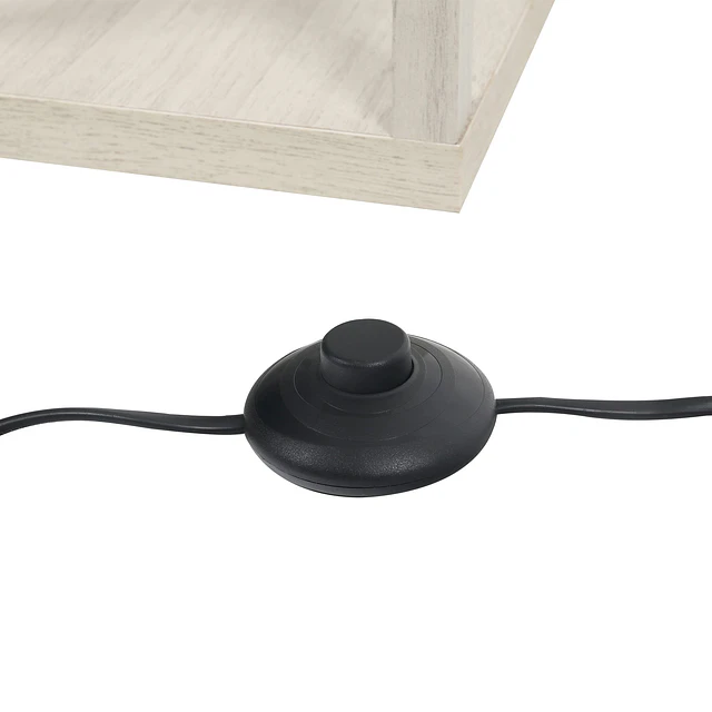 Candeeiro de pé de madeira com 3 prateleiras de armazenamento para lâmpada e27 potência máx. 40w candeeiro moderno para sala de estar dormitório 26x26x160cm carvalho e branco