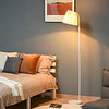 Candeeiro de pé com ecrã de linho plissado interruptor de pedal para dormitório sala de estar ø25x165cm branco e creme