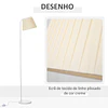Candeeiro de pé com ecrã de linho plissado interruptor de pedal para dormitório sala de estar ø25x165cm branco e creme