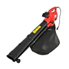 3 em 1 aspirador soprador e triturador de folhas elétrico potência 3000w velocidade de 270km/h com bolsa coletora 45l e 2 rodas 118x17x29cm preto