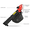 3 em 1 aspirador soprador e triturador de folhas elétrico potência 3000w velocidade de 270km/h com bolsa coletora 45l e 2 rodas 118x17x29cm preto