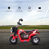 Motocicleta elétrica infantil com 3 rodas triciclo a bateria 6v para crianças de 18-36 meses com farol buzina 72x57x56cm vermelho