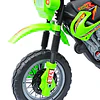 Mota elétrica infantil com bateria com rodinhas de apoio – cor: verde – material pp