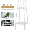 Lâmpada de pé Tripé de metal Soquete E27 de Máximo 40W com tela de linho e prateleira de 2 níveis 35,5×35,5×158 cm Branco