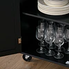 Carrinho de cozinha com armário portas e prateleira interior ajustável gaveta barra e suporte para temperos móvel aparador auxiliar com rodas para sala de jantar 109x40x89cm preto