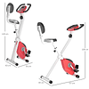 Bicicleta Estática Dobrável com assento ajustável Ecrã LCD Aço 43x97x109 cm Vermelho