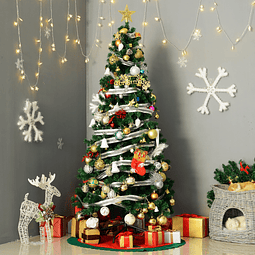 Árvore de natal verde com enfeites φ80x180cm artificial árvore decoração
