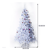 Árvore de natal artificial 180cm com 930 ramos de pvc 48 decorações incluidas suporte metálico decoração de natal para interiores φ105x180cm branco