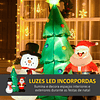 Árvore de natal inflável 185cm com luzes led pai natal e boneco de neve infláveis decoração de natal iluminada interior e exterior 105x145x185cm multicolor