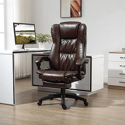 Cadeira de escritório giratória com altura ajustável 6 pontos de massagem controle remoto e apoio para os pés retrátil 68,5×68,5×119-127cm marrom