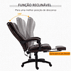 Cadeira de escritório giratória com altura ajustável 6 pontos de massagem controle remoto e apoio para os pés retrátil 68,5×68,5×119-127cm marrom
