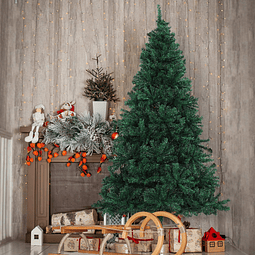 Árvore de Natal Decoração Artificial de Natal de Pinheiro de 102x180cm com Suporte Metálico 1000 Ramos Verde PVC
