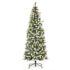 Árvore de natal nevada artificial 180cm com 300 luzes led branco quente 618 ramos ignífugos de pvc decorações incluidadas e base dobrável ø65x180cm verde