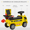 Carro andador para bebés acima de 18 meses tipo caminhão com música faróis caixa dobrável e pá veículo sem pedais de brinquedo 72×28,2x42cm amarelo