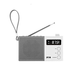 RÁDIO-RELÓGIO SPC JETTY MAX BRANCO TELA DIODO EMISSOR DE LUZ/RELÓGIO/ALARME/FM/50 ESTAÇÕES/AUX IN 4578B