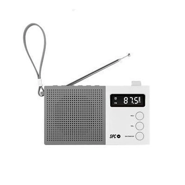 RÁDIO-RELÓGIO SPC JETTY MAX BRANCO TELA DIODO EMISSOR DE LUZ/RELÓGIO/ALARME/FM/50 ESTAÇÕES/AUX IN 4578B