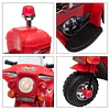 Mota Elétrica para Crianças de 18-36 Meses Motocicleta Infantil com 3 Rodas e Bateria 6V com Música Buzina Farol Baú 80x35x54cm Vermelho