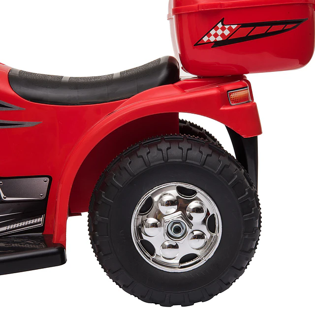 Mota Elétrica para Crianças de 18-36 Meses Motocicleta Infantil com 3 Rodas e Bateria 6V com Música Buzina Farol Baú 80x35x54cm Vermelho