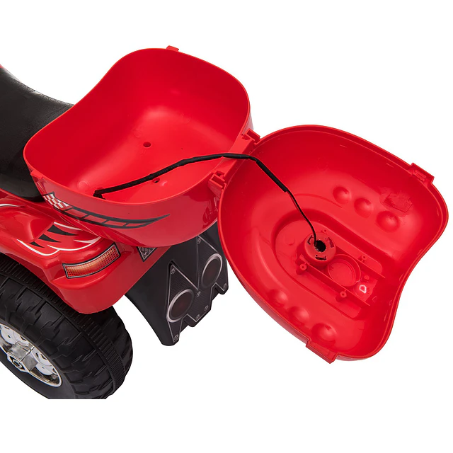 Mota Elétrica para Crianças de 18-36 Meses Motocicleta Infantil com 3 Rodas e Bateria 6V com Música Buzina Farol Baú 80x35x54cm Vermelho
