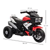 Motocicleta Elétrica Infantil com 3 Rodas para Crianças acima de 3 anos Triciclo com Pedal para Crianças Bateria 6V com Luzes Música Pneus Largos 86x42x52cm Vermelho