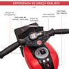 Motocicleta Elétrica Infantil com 3 Rodas para Crianças acima de 3 anos Triciclo com Pedal para Crianças Bateria 6V com Luzes Música Pneus Largos 86x42x52cm Vermelho